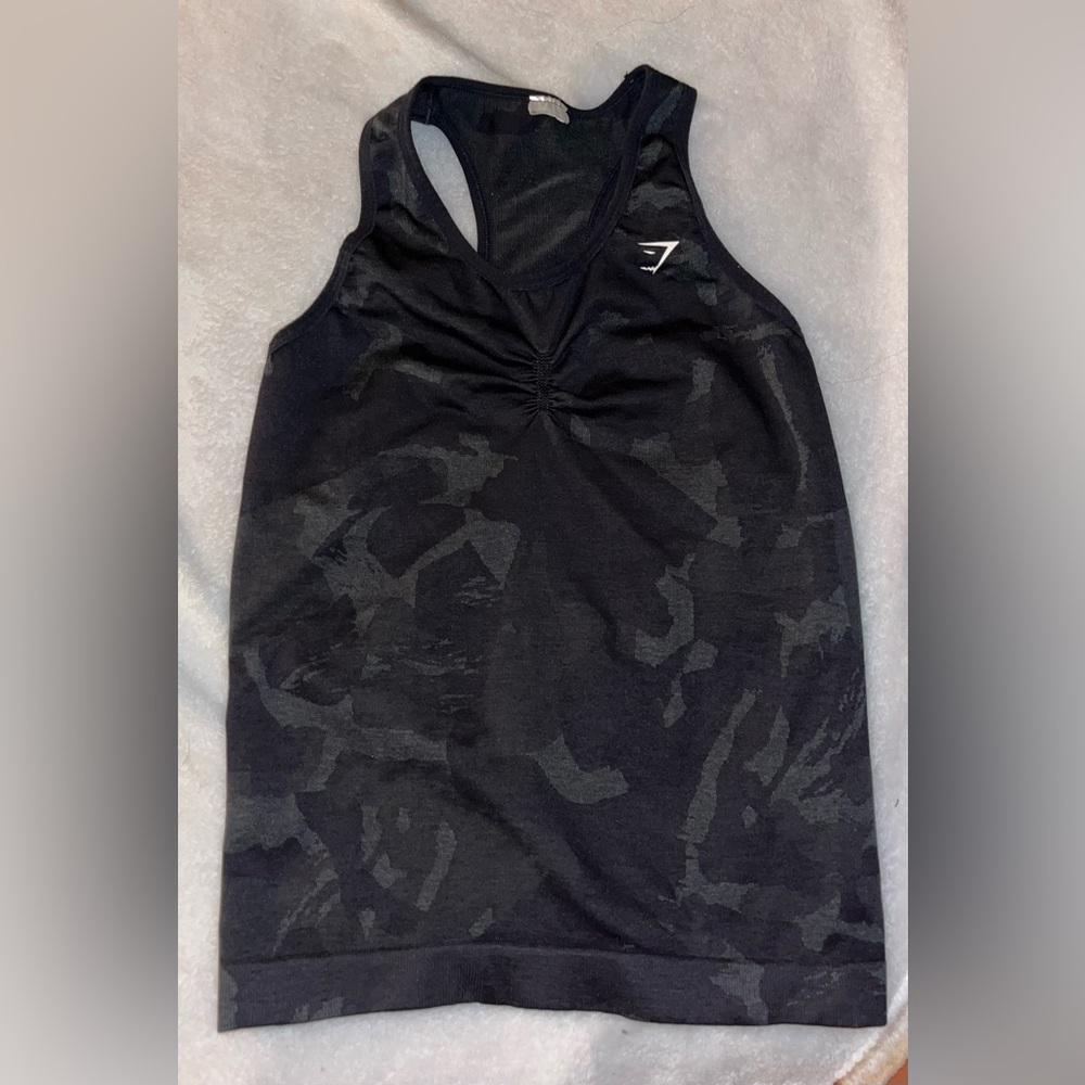 Gymshark Black Camo Tank Top- size small